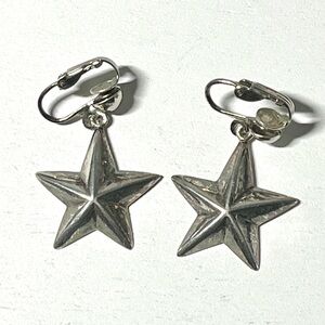 925 silver star-shaped 1970s vintage clip-on earrings